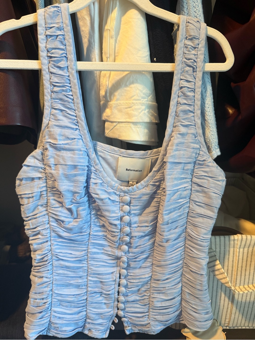 Reformation Archer Top Blue - Size 4 - Picture 2 of 3
